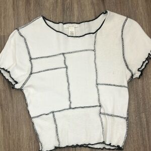 white and black shirt from full tilt